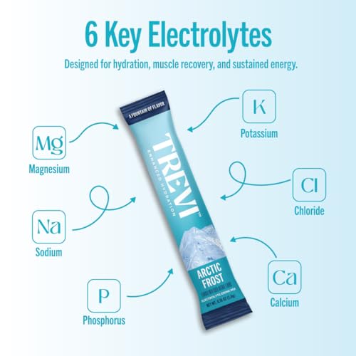 Image of TREVI Electrolytes Powder Packets, Sugar Free Hydration, Arctic Frost | 28 Count Essential Daily Drink Mix, 0 Sugar, Magnesium, Potassium, Vitamin C, Calcium, B6 & B12 Vitamins