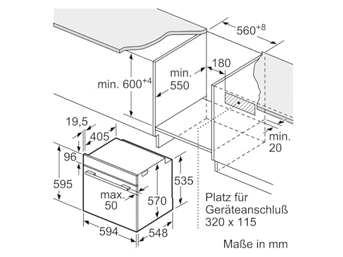 Bosch HBG5780S6 Inbyggnadsugn med Varmluft ochÅngfunktion