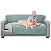 Sofa Shield Original Patent Pending Reversible Sofa Slipcover, 2 Inch Strap Hook, Seat Width Up to 70 Inch Furniture Protector, Couch Slip Cover Throw for Pets, Kids, Cats, Sofa, Seafoam Cream