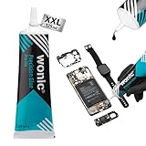 WONIC® Precision Glue | Colla speciale per la sostituzione degli schermi di smartphone| flessibile | resistente all'acqua | antivibrante | punta metallica (125ml Nero)