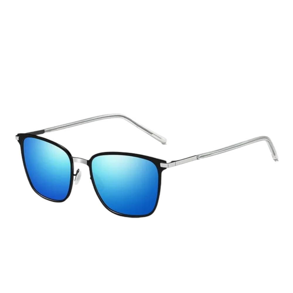 Stylowe okulary przeciwsłoneczne z polaryzacją, męskie, kwadratowe, metalowe, szare, modne okulary przeciwsłoneczne dla kierowców, UV400