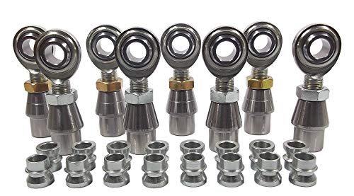 QSC 5/8 X 5/8-18 Economy 4-Link Rod End Kit with 5/8-1/2 High Misalignment Spacers & Bungs .120 Wall, Rod End, Heim Joint