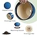 EPFamily Ceramic Planters for Indoor Plants - 6.8 Inch Plant Pot with Drainage Hole and Saucer Round Modern Planter Home Garden Patio Decor Blue