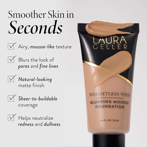 Image of LAURA GELLER Weightless Whip Mousse Foundation, Buildable - Deep