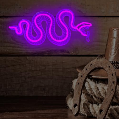 Image of Snake Skeleton Neon Sign, Handmade Light Sign, Snakes Skull Decor,Goth Room Decor, Snakes Skeleton Decoration, Gifts For Snake Lover, 15.6 inchx7.9 inch