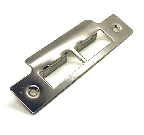 Double Strike Plate Polished Stainless Steel for Mortise Latch or Tubular Lock 114mm Length x 25mm Width (Total Plate Width 37mm) x 1mm Thick (Polished Stainless Steel) - Image 4