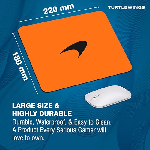 Image of TURTLEWINGS | Mousepad | Papaya Orange Speed Tribute Mousepad - 22x18 cm, 3mm Thick | Sporty Design Non-Slip Rubber Base | Office, Study & Gaming Use | Premium Smooth Surface