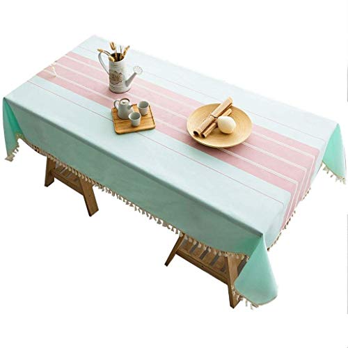 Nappe rectangulaire coton lin 120x120cm imperméable grise à franges