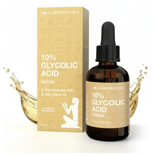 CLAIRECEUTICALS Serum Acido Glicolico 10% para Manchas, Poros y Puntos Negros, 50ml - Exfoliante Facial Mujer y Hombre, Fórmula No Invasiva - Serum Antimanchas con Ácido Glicolico y Acido Hialuronico