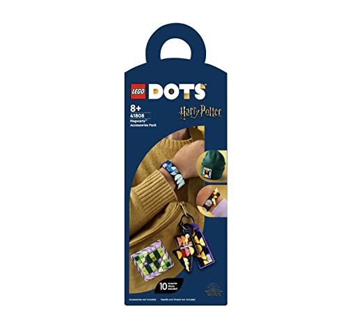 Image of LEGO 41808 DOTS Hogwarts Accessory Set, Harry Potter Toy Jewellery Set with Bracelet, Keychain and Patch, DIY Craft Set for Children