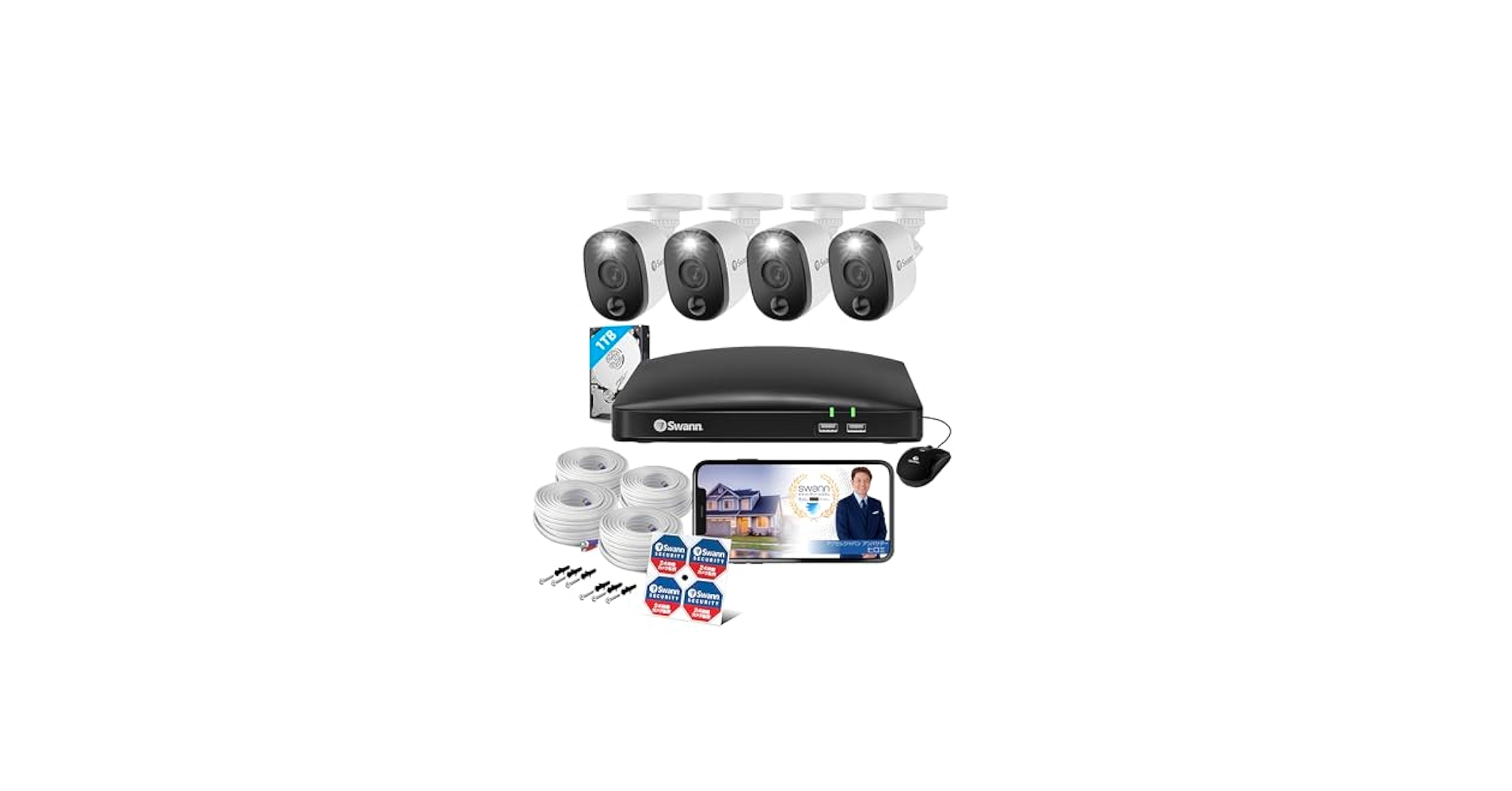 Swann 4CH DVRシステム 1TB 防犯カメラ SWDVK-446804 Amazon.co.jp: 【日本正規代理店】Swann セキュリティカメラ 4CH