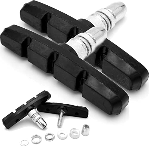 Bremsbeläge Fahrrad Zubehör Set 2 Stück 70mm Bremsklötze Universal V-Brake Bremsbacken Bremse Fahrradbremsen Vorne und Hinten Bremsschuhe Fahrradbremsbelege für Felgenbremse Ersatzteile Bremsbelag Cover