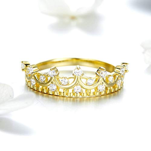 925 Sterling Silver Princess Crown Gold Color Crown Rings for Women Wedding Ring Jewelry3