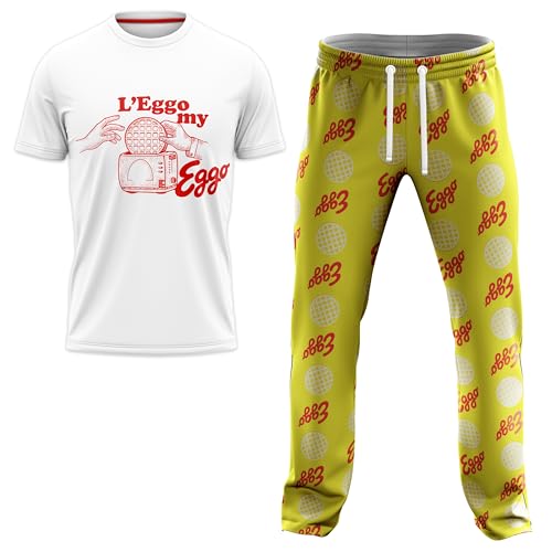 Kellogg's mens Cheez-it, Eggo & Frosted Flakes 2-pc Lounge Set With Tee & Lounge Pant in Gift Box, Multiple Designs in S-xl