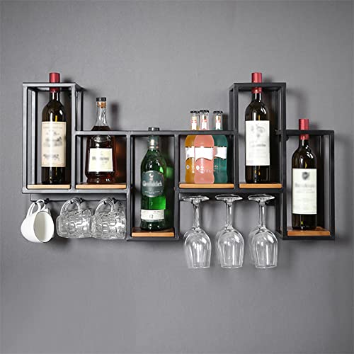 Casier à vin mural industriel pour créer un coin bar chaleureux dans le salon