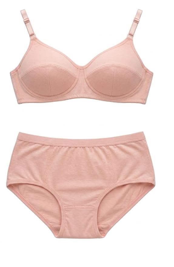 NIZIE Women's Seamless Padded Bra & High-Rise Panty Set | Full Coverage Everyday Comfort Lingerie-picture-19