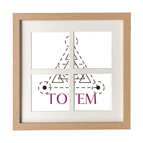 Marco de tótem triangular circular para pared, 4 aperturas