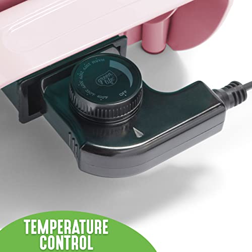 Greenlife Healthy Ceramic Nonstick, 12" 5Qt Square Electric Skillet With Glass Lid, Dishwasher Safe, Adjustable Temperature Control, Pfas-Free, Pink #TOP4