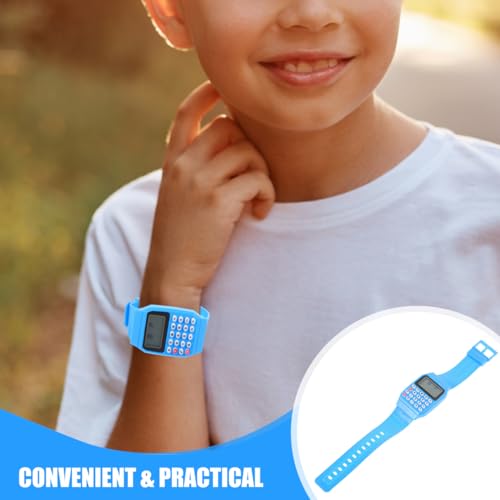iplusmile Calculator Watch, Digital Watch, Wrist Geometric Operation Watch Financial Calculator Watch with Resin Strap for Students Office（2Pcs3