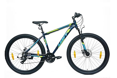 DEPORBIKES Bicicleta montaña Adulto 29 Pulgadas | Cuadro de Aluminio + 21 Velocidades Shimano + Suspensión Delantera + Frenos Disco Mecánico | Bicicleta montaña Segura y Resistente (Azul)