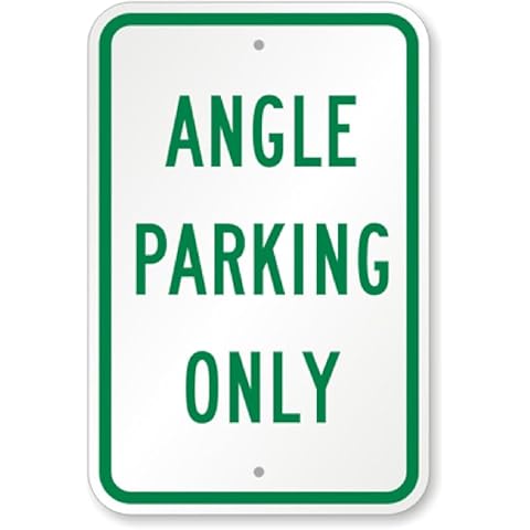 Angle Parking Only Aluminum Weatherproof 8" x 12" Sign p00452 Cover