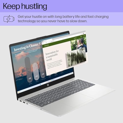 Image of HP 15.6 inch Touchscreen Laptop, AMD Ryzen 5 7520U(Up to 4.3 GHz), 8 GB RAM LPDDR5, 512 GB SSD, AMD Radeon Graphics, HD Private Webcam, HDMI, Wi-Fi 6, Bluetooth, Anti-Glare, Windows 11 Pro, Silver