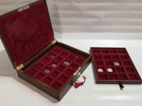 Caja para monedas de madera con 40 espacios miniatura 3