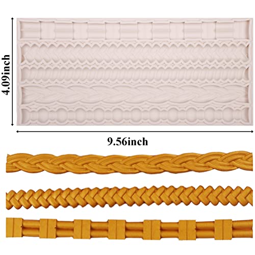 Vintage Scroll Relief Pearl Silicone Fondant Mold for Cake Decorating