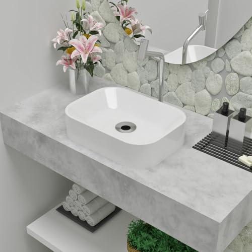 Cuba Pia De Apoio Retangular 36x27cm Para Banheiro Lótus Branca Beltempo