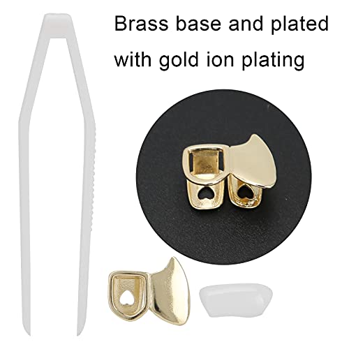 TMISHION Decoração de dentes de hip hop, decoração moderna de latão oca hip hop dente falso Hallowee