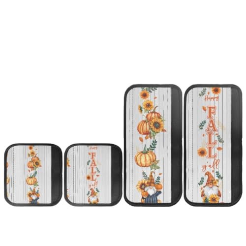 Image of Dreaweet Fall Pumpkin Sunflower Print Refrigerator Handle Covers Set of 4