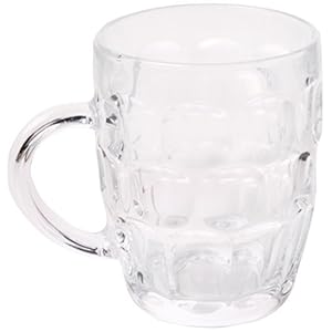 bar@drinkstuff 48112299 Arcoroc Britannia Beer Mug Classic Pint Noppenkrug Glass Hag, 560mL Capacity, Pack of 4