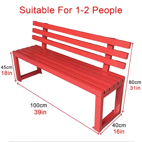 Banc de jardin avec dossier fixe au sol blanc contre le vol - 4