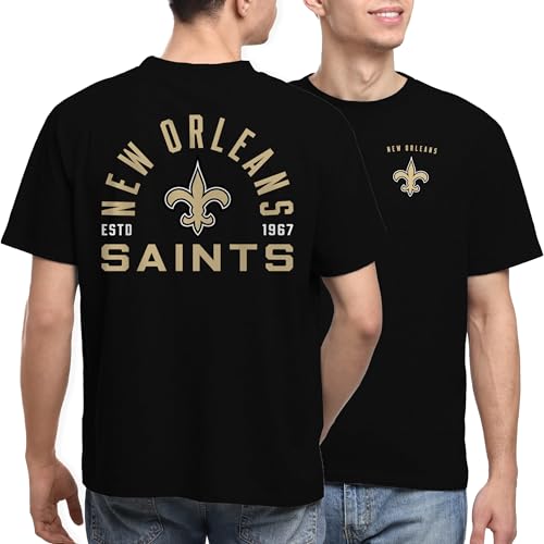 Junk Food NFL - Unisex Adult Short Sleeve Fan Tee - New Orleans Saints Classic Arched - Officially Licensed - Black - Large