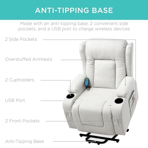 Sillón reclinable eléctrico amplio con masaje y calor miniatura 4