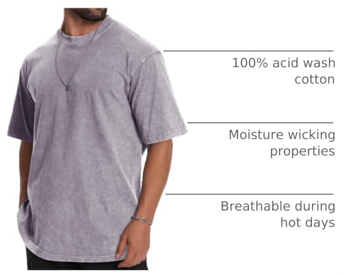 Image of Oversized Tshirts for Men Short Sleeve Vintage Washed Basic Loose Tees 2026