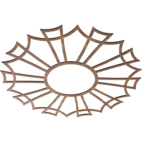 Image of Ekena Millwork 34 inchOD x 12 inchID x 3 /8 inchT Augustus Wood Fretwork Pierced Ceiling Medallion, Walnut