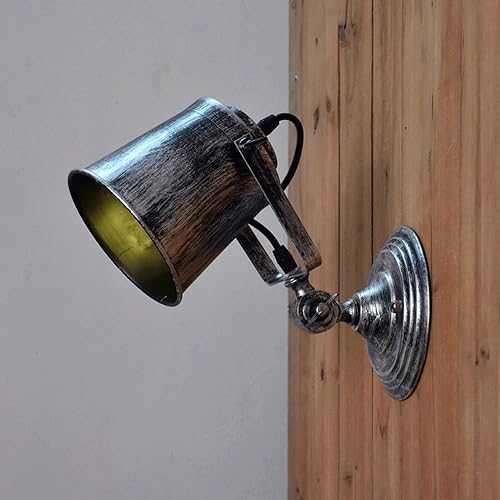 Lámpara de pared industrial ajustable for dormitorio, mesita de noche, aplique de pared de metal giratorio retro, escaleras for el hogar, bar, restaurante, sala de estar, lámpara de pared decorativa(S