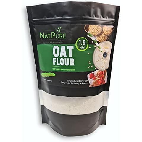 Oat Flour for Shakes, Baking and Smoothies 100% Oats 1.5 KG | Oat Powder Made from Whole Scottish Oats by NatPure Foods™ Cover
