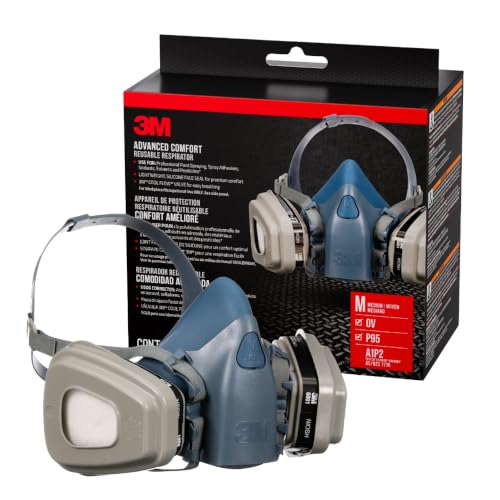 3M OV/P95 Advanced Comfort Reusable Respirator 7512P1-DC, Medium | 1-Facepiece, 1-pair of NIOSH-Approved 6001 Cartridges, 2-pairs of 5P71 Filters and 1-pair of 501 Retainers - image 1