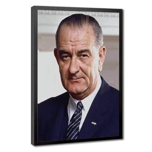 Cadre à suspendre 40,6 x 61 cm portrait Lyndon B Johnson impression toile