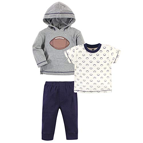 Hudson Baby Unisex Baby Cotton Hoodie, Bodysuit or Tee Top and Pant Set