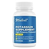 Safrel Potassium Supplement, 1020 mg, 240 Servings, Vegeterian Capsules, Non-GMO, Gluten Free, Made in USA