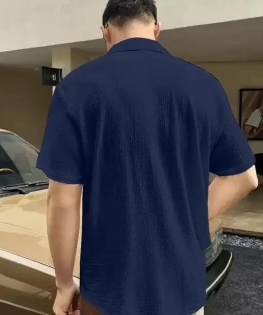 Image of NIRZA Enterprise 1 Piece Men Shirts Short Sleeve Comfortable Solid Design Casual Formal Outfit