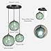 LED Beam Spotlight - Ceiling Wall Hanging Pendant Lamp with Glass Shade, E27 Base Modern Adjustable Height Ceiling Round Light Source, Lighting Tool for Loft Kitchen Island Restaurant