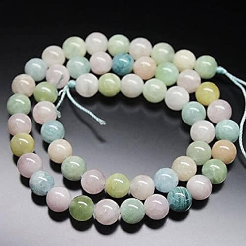 LKBEADS Multi Beryl Aquamarine Morganite Goshenite Smooth Round Ball Gemstone Loose Beads Strand 16' 8mm