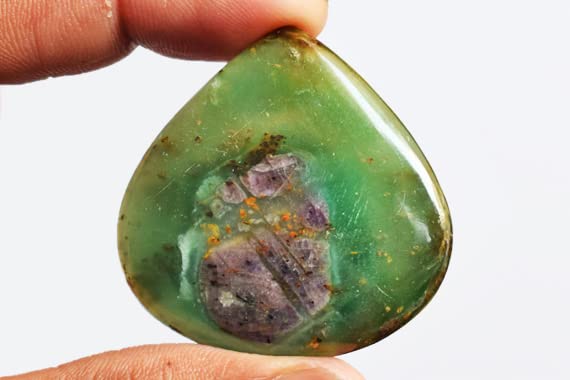 Jade néphrite pendentif précieux en forme de cœur poli main - 3
