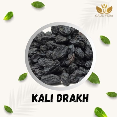 Image of GAURVEDA Kali Drakh (Black Raisins) -, Naturally Sweet, Energy Boosting, Healthy Snack, Rich in Antioxidants, Dry Fruit Treat | 250 Grams