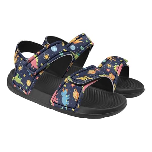 Summer Double Hook and Loop Sandals for Boys with Print, Anti-Slip, Comfort, Light, for School, Playground, Beach