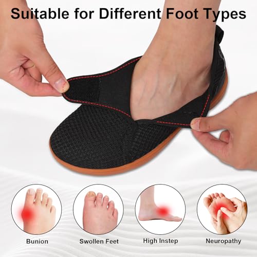 Mens Walking Shoes Wide Diabetic Orthopedic Recovery Shoes Comfortable Lightweight Barefoot Zero Drop Sneakers Adjustable Indoor Outdoor Shoes4